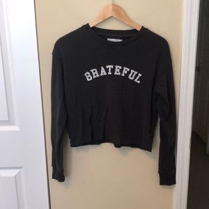 Spiritual Gangster dark grey crop long sleeve